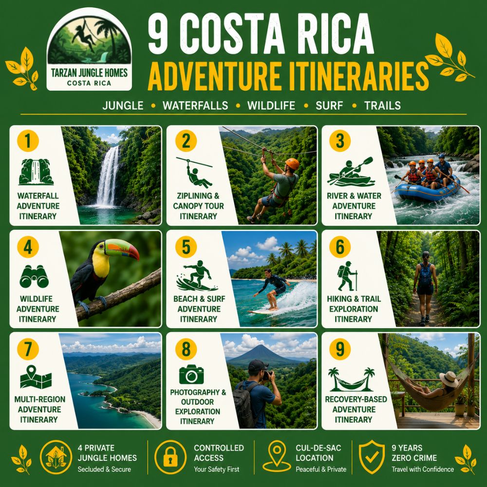 costa rica adventure itinerary